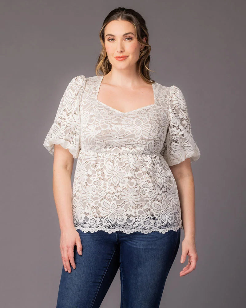 Square Knee-Length Lace Cocktail Fit & Flare Kiyonna 21260901