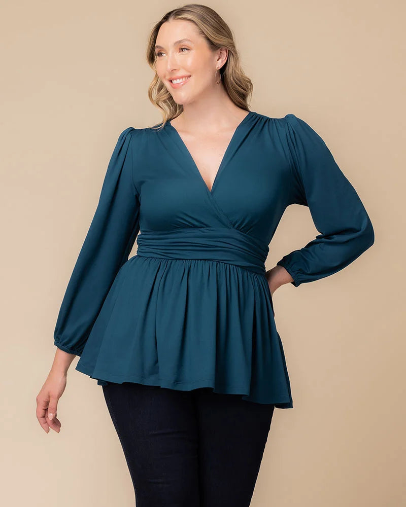 Top Long Sleeve Formal Top Deep Teal