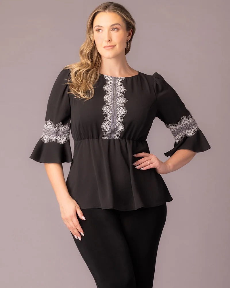 Top Formal Lace Top Kiyonna 27252903 Black Noir