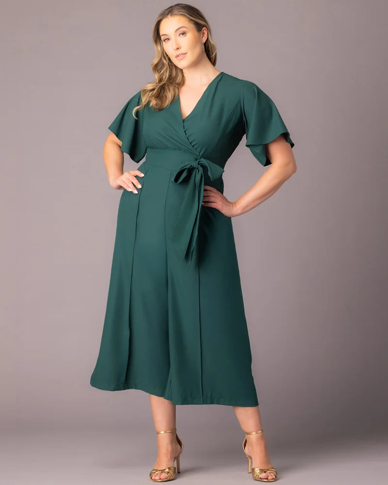 Jumpsuit Short Cocktail Midi Jumpsuit Hunter Green