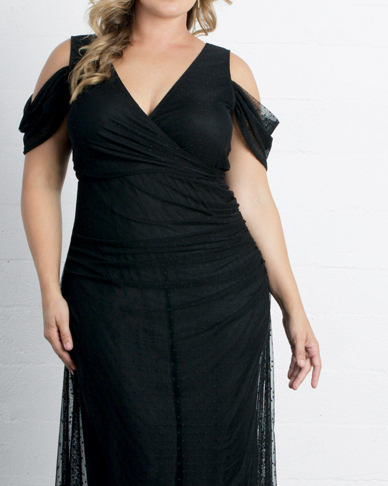 Plus Size Dresses Long A Line Formal Mother of the Bride Plus Size Dress Kiyonna 13212703 Onyx
