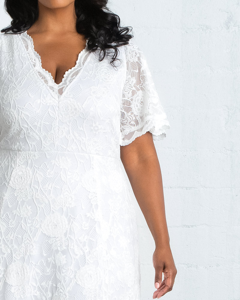 Wedding Dresses Long Floral Applique A Line Bridal Dress Kiyonna 19200901 Ivory