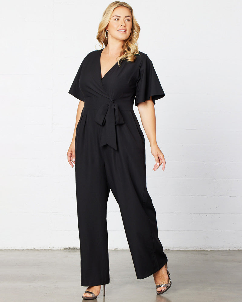 Jumpsuit Long Formal Pleated Jumpsuit Kiyonna 37191301 Black Noir