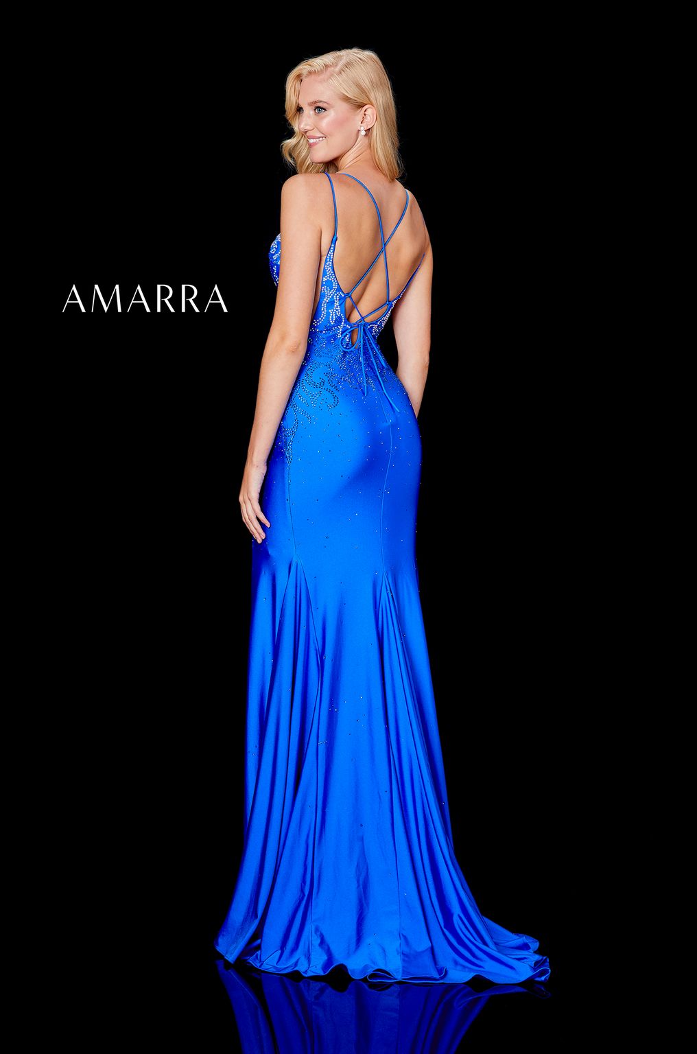 Prom Dresses Long Fitted Beaded Prom Dress Royal Blue/Multi