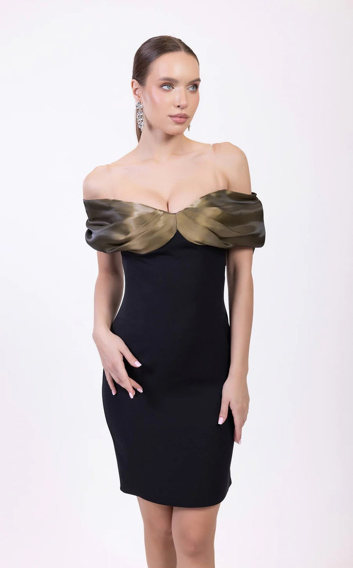 Cocktail Dresses Homecoming Short Fitted Cocktail Dress Black/Gold