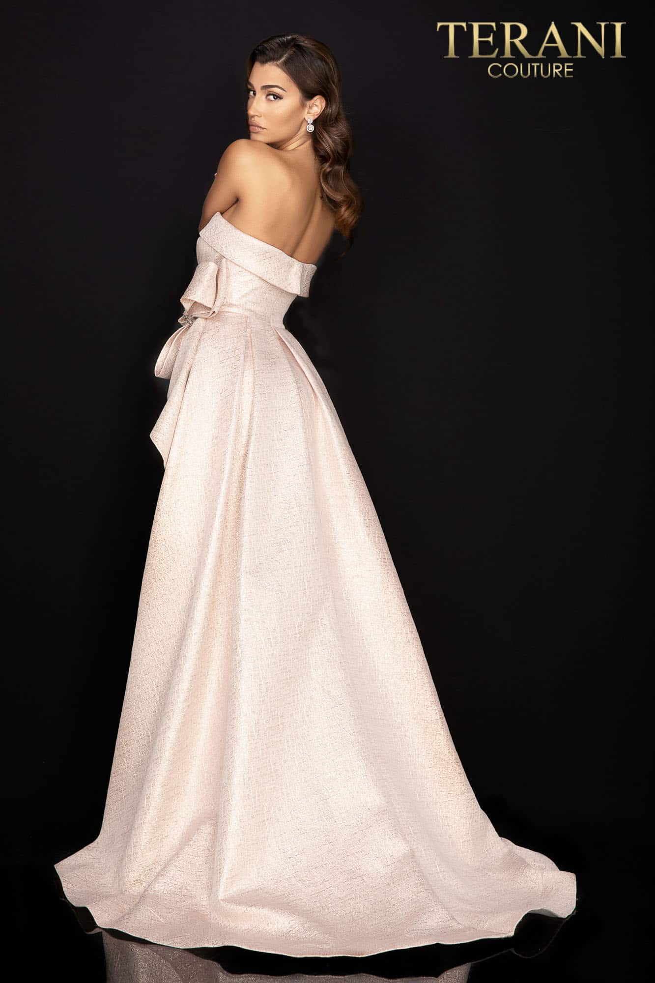Formal Dresses Long Formal Prom Overskirt Ribbon Dress Rose Gold