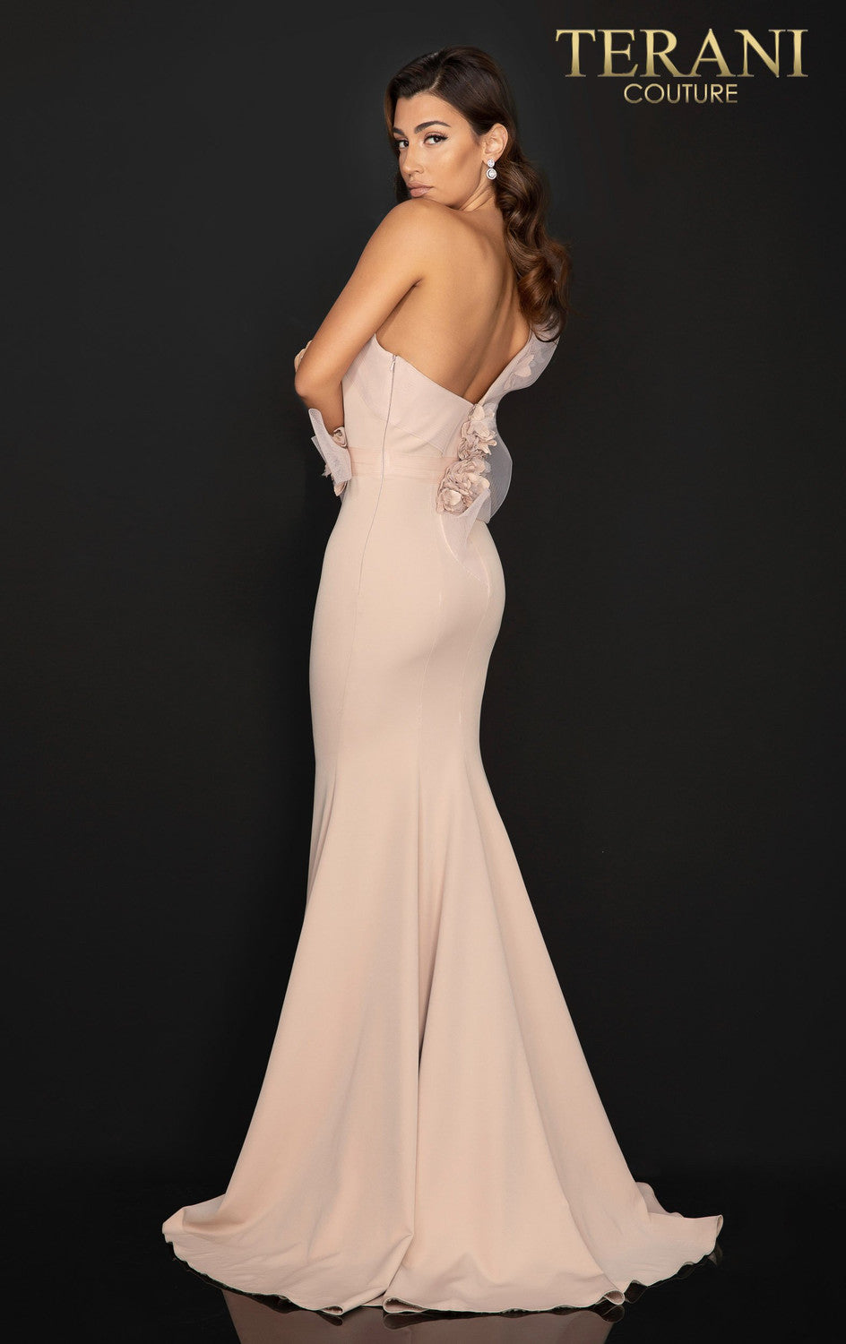 Terani Couture One Shoulder Satin Evening Gown 2011E2092 - The Dress Outlet