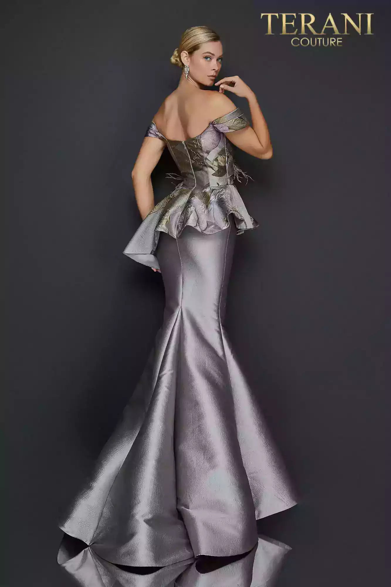 Terani Couture Off Shoulder Long Gown 2011E2425 - The Dress Outlet