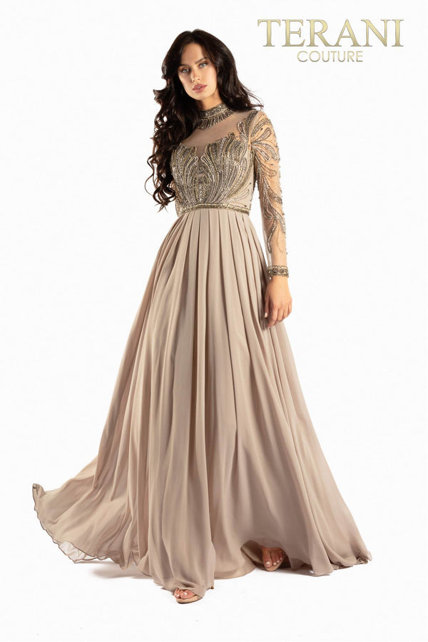 Terani Couture 2011M2126 Long Sleeve Formal Dress