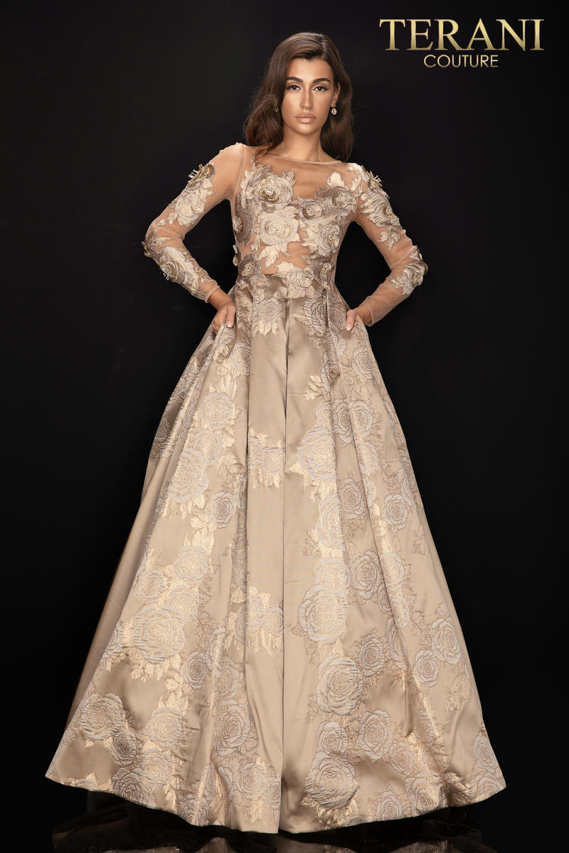 Terani Couture Long Sleeve Formal Dress 2011M2149 - The Dress Outlet