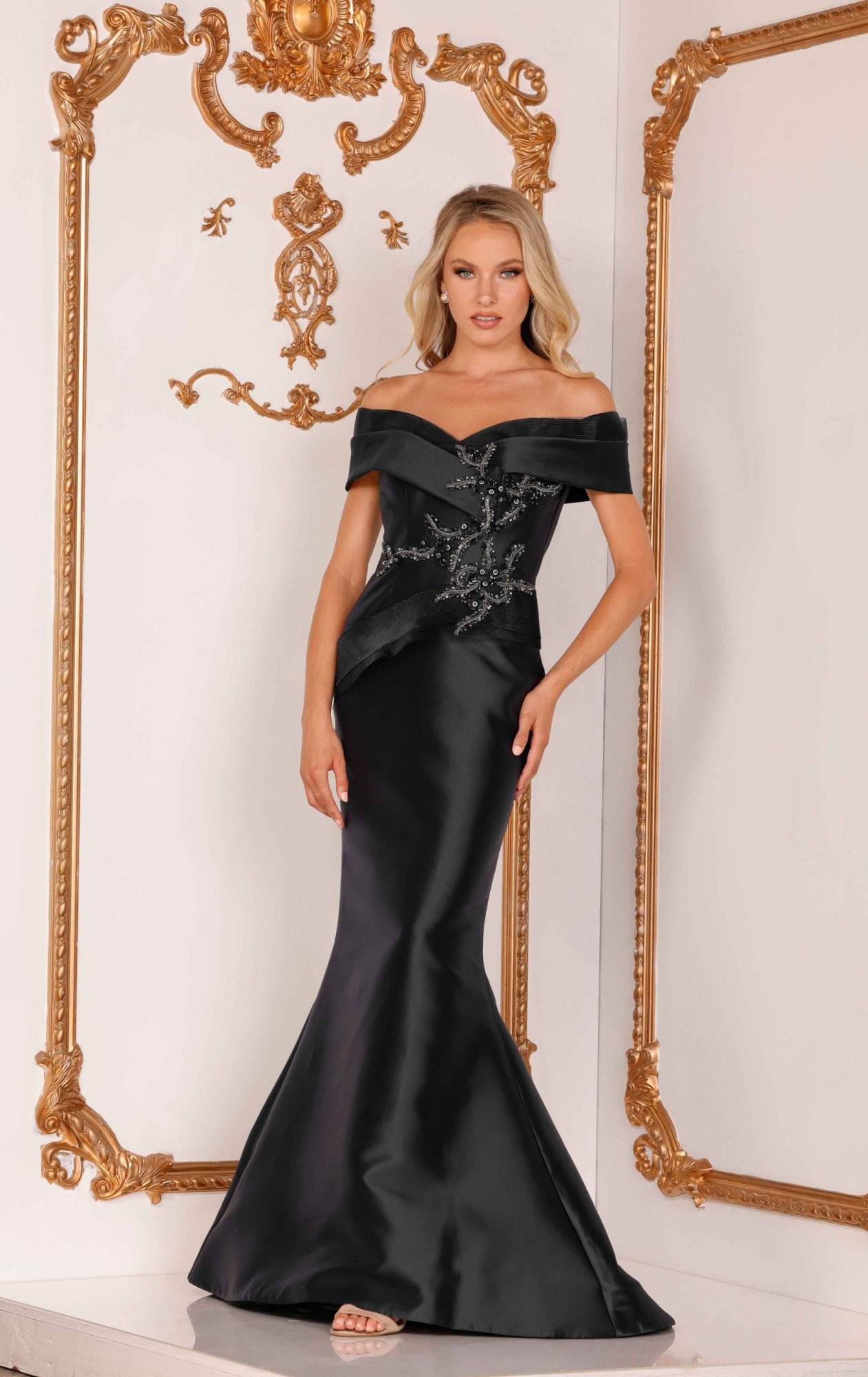 Terani Couture Long Mother Of Bride Dress 2011M2159 - The Dress Outlet Black Black