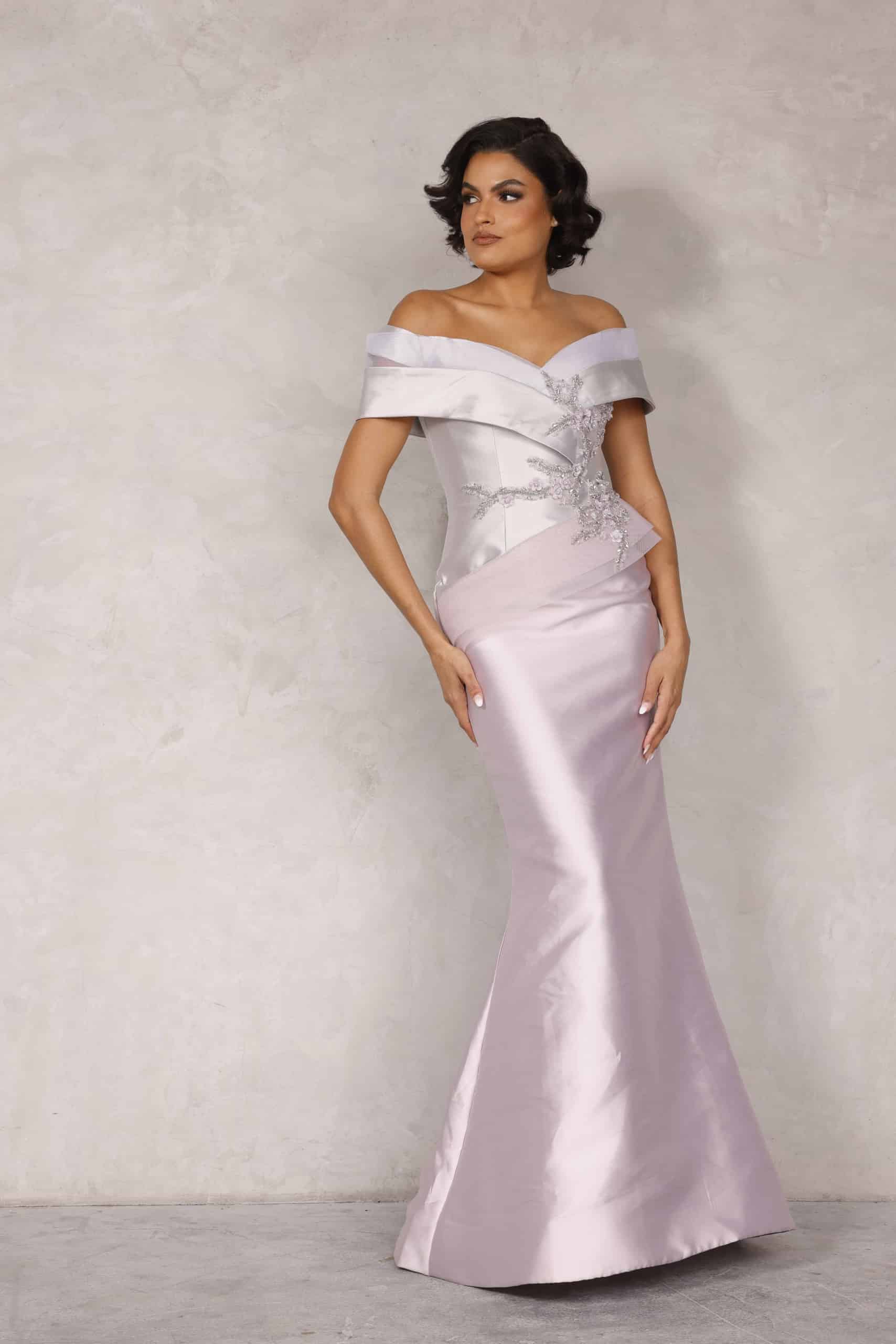Terani Couture Long Mother Of Bride Dress 2011M2159 - The Dress Outlet Taupe Orchid
