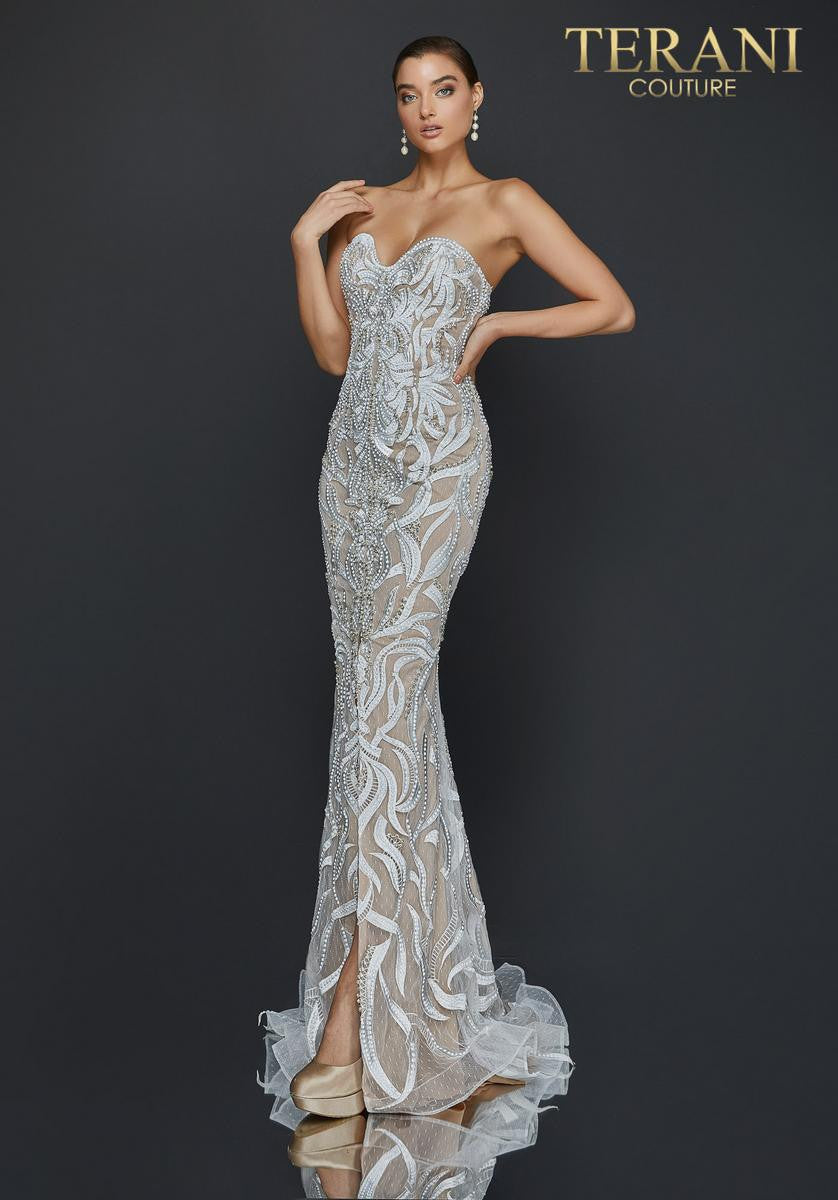 Terani Couture Strapless Embroidered Prom Dress 2011P1067 - The Dress Outlet
