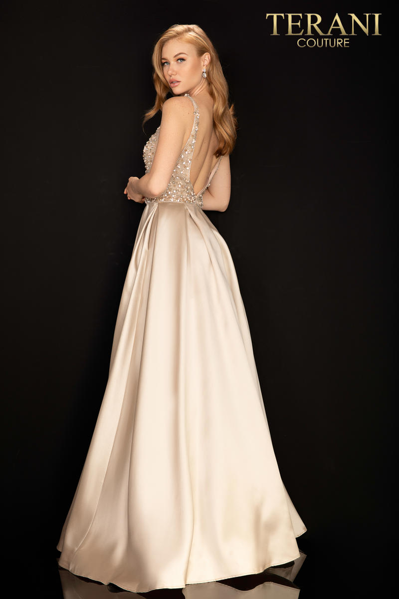 Terani Couture Illusion Beaded Prom Long Dress 2011P1094 - The Dress Outlet