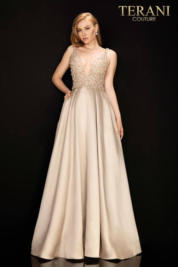 Terani Couture 2011P1094 Illusion Beaded Prom Long Dress