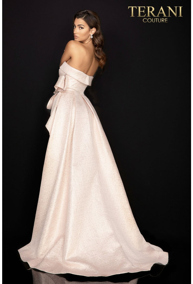 Formal Dresses Long Formal Prom Overskirt Ribbon Dress Rose Gold