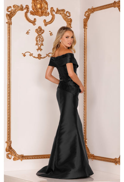 Terani Couture Long Mother Of Bride Dress 2011M2159 - The Dress Outlet Black Black