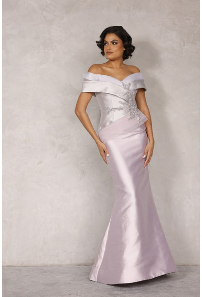 Terani Couture Long Mother Of Bride Dress 2011M2159 - The Dress Outlet Taupe Orchid