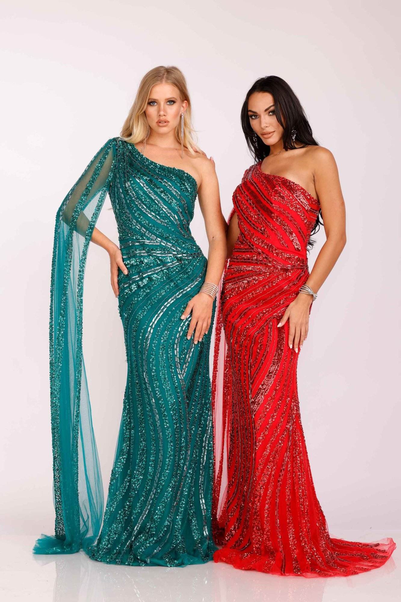 Terani Couture Sexy Fitted Long Prom Dress 2012GL2390 - The Dress Outlet Red