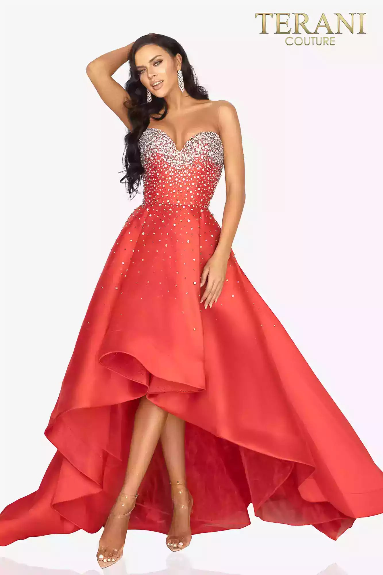 Terani Couture Strapless Long Prom Dress 2012P1286 - The Dress Outlet