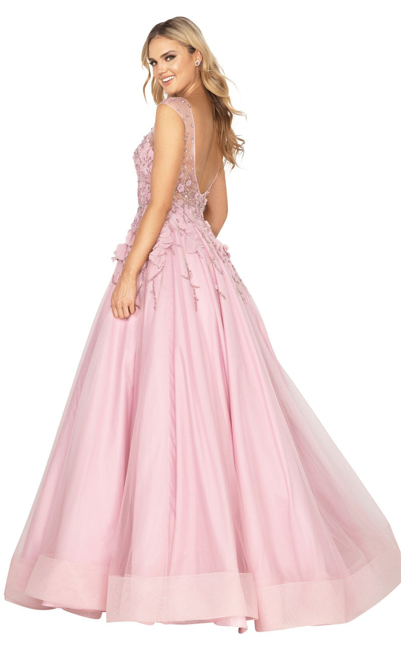 Prom Dresses Prom Long Beaded Applique A Line Formal Dress Pink