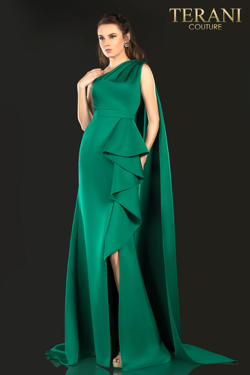 Terani Couture One Shoulder Long Evening Gown 2021E2839 - The Dress Outlet