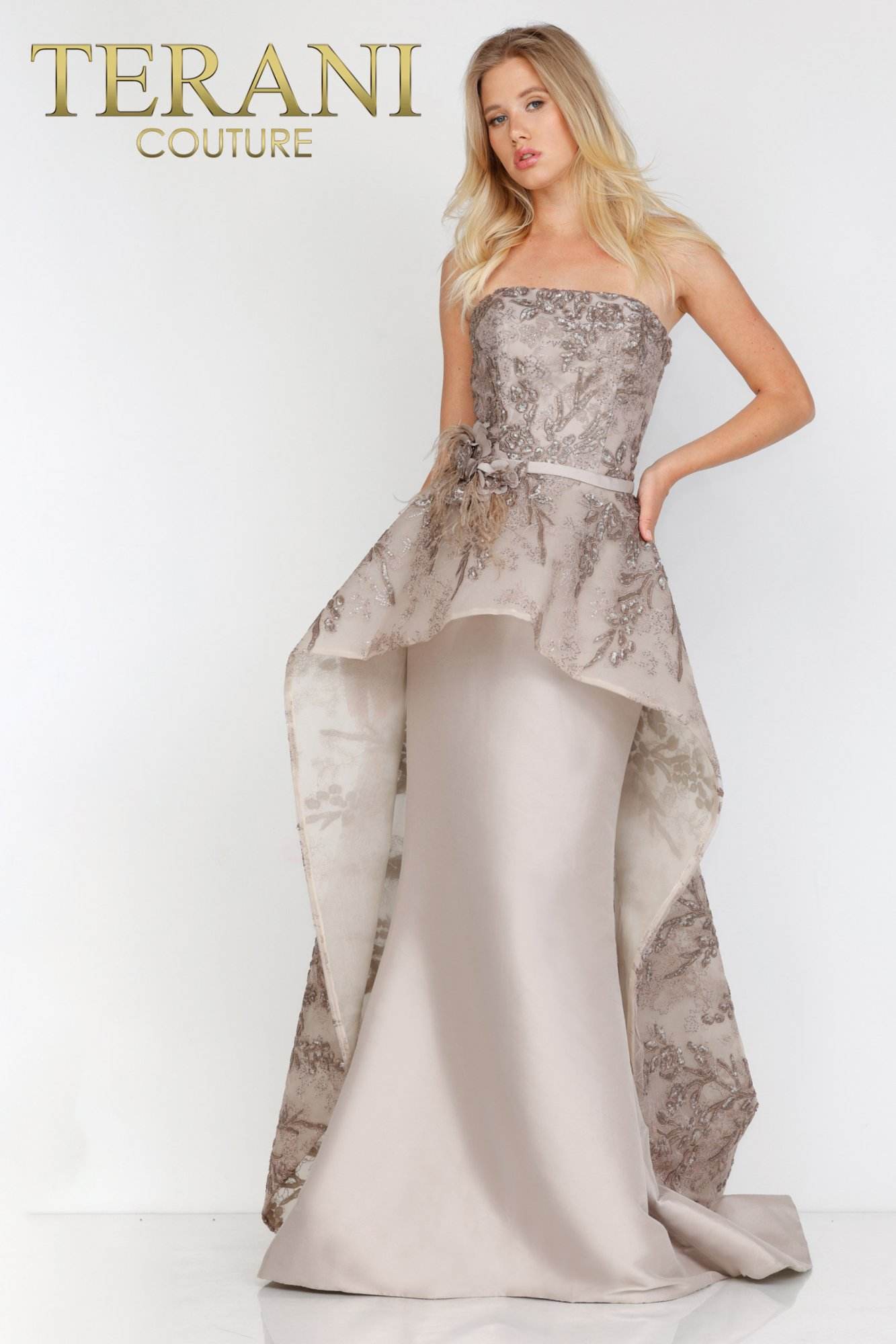 Terani Couture Long Evening Strapless Gown 2021E2865 - The Dress Outlet