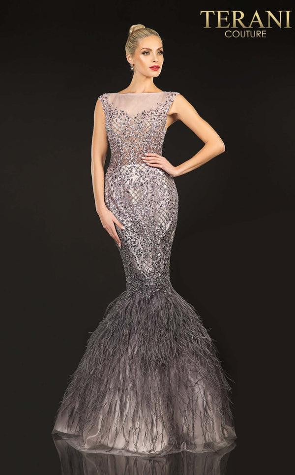 Terani Couture 2021GL3577 Long Beaded Formal Prom Mermaid Dress