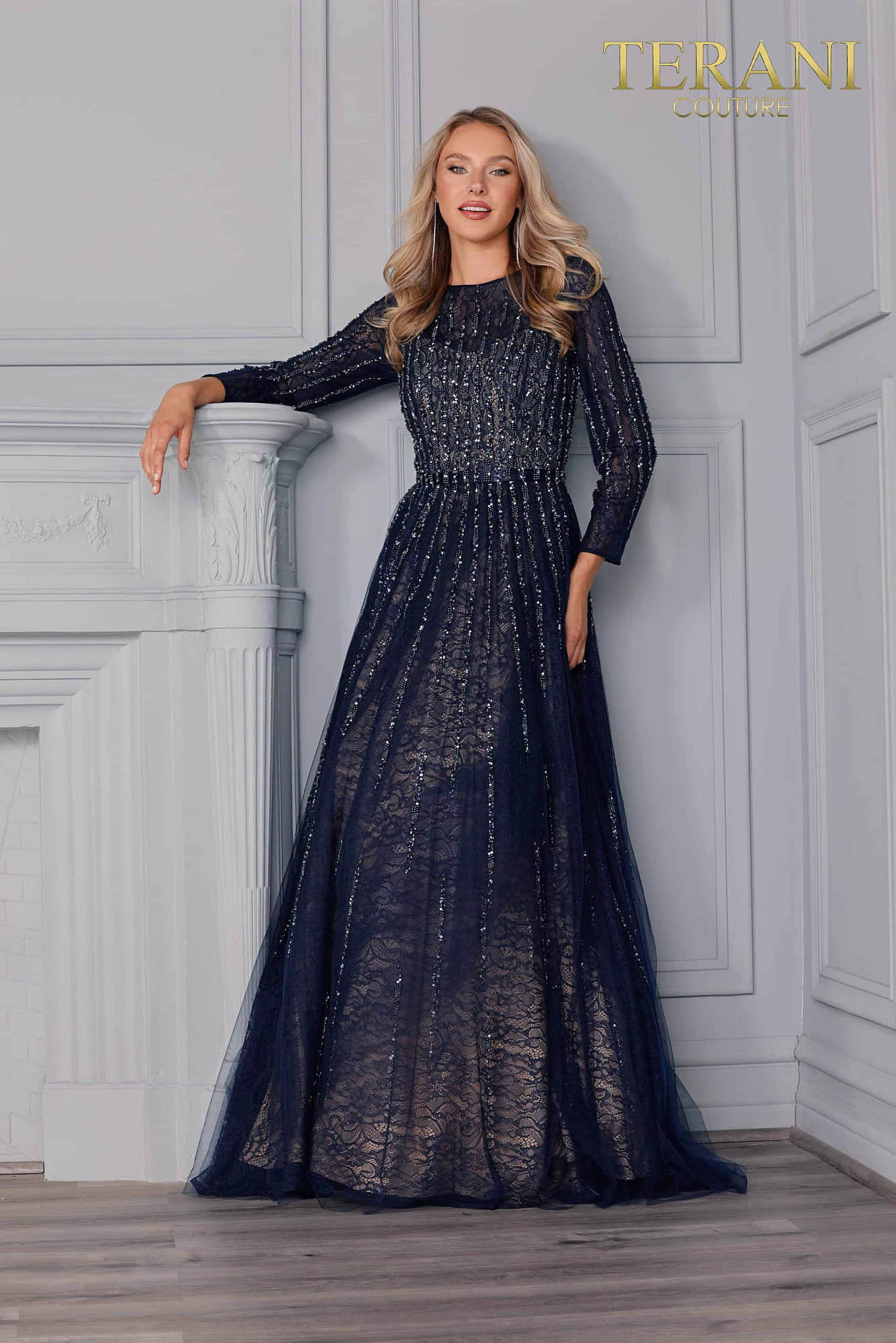 Terani Couture Long Sleeve Formal Dress 2021M2973 - The Dress Outlet