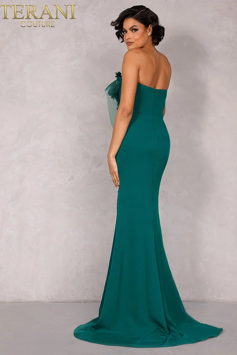 Formal Dresses Long Formal Prom Beaded Fitted Dress Emerald
