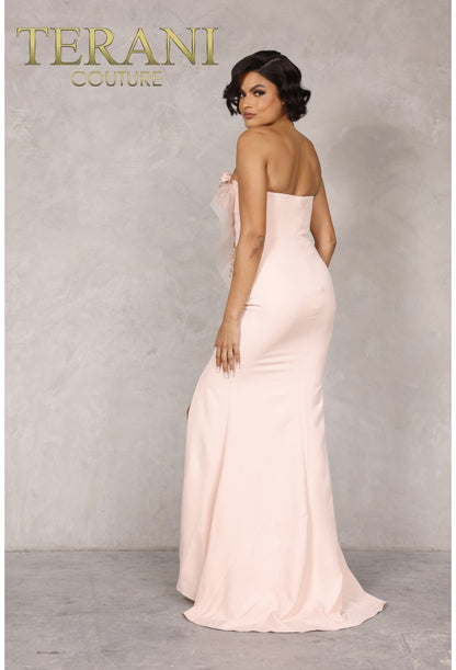 Formal Dresses Long Formal Prom Beaded Fitted Dress Blush