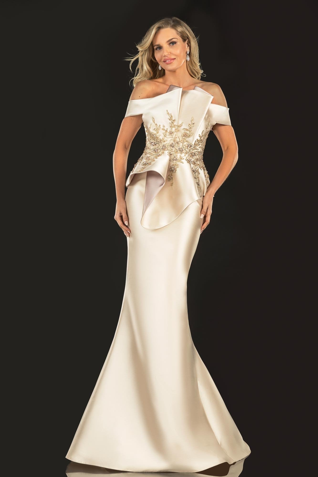 Terani Couture Evening Structured Mikado Off Shoulder 2021E2835 - The Dress Outlet