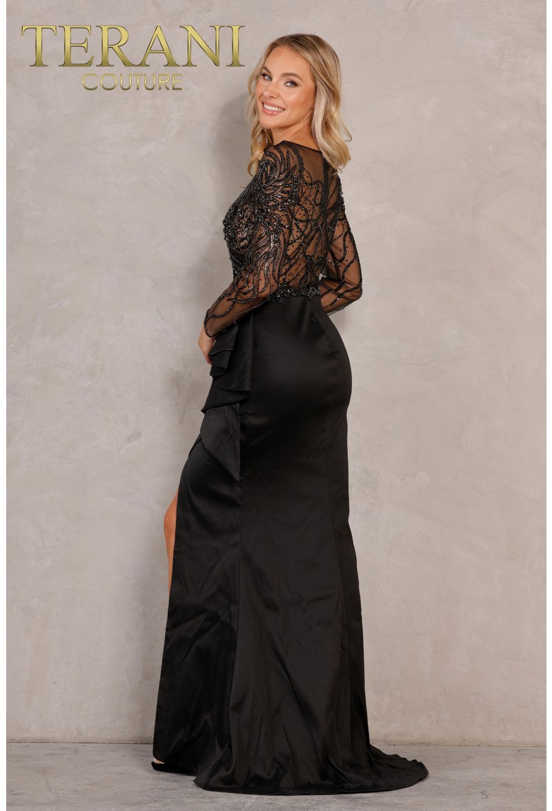 Terani Couture 2021E2878 Long Sleeve Formal Evening Dress