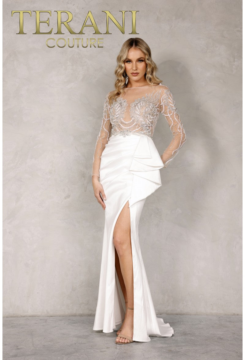Terani Couture 2021E2878 Long Sleeve Formal Evening Dress