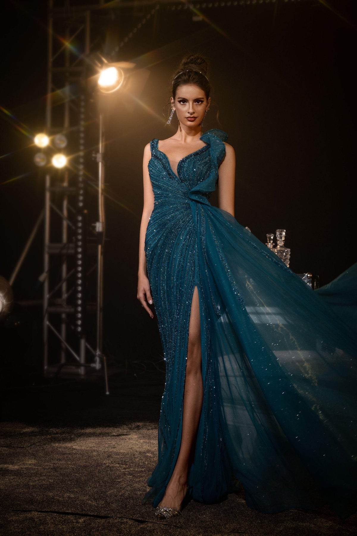 V-Neck Floor-Length Sequin Prom Mermaid Pre Order