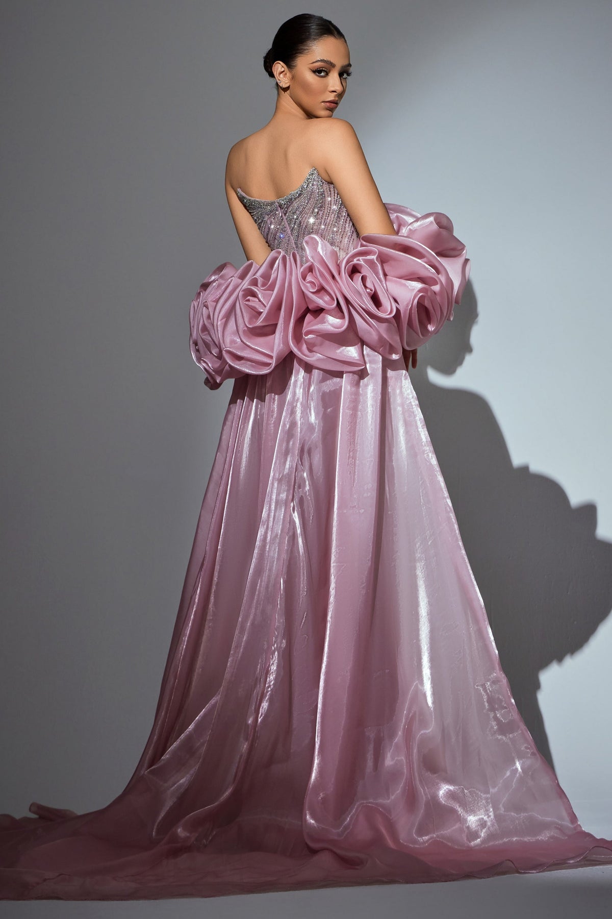 Strapless Curved Neck Floor-Length Chiffon Prom Mermaid Pre Order