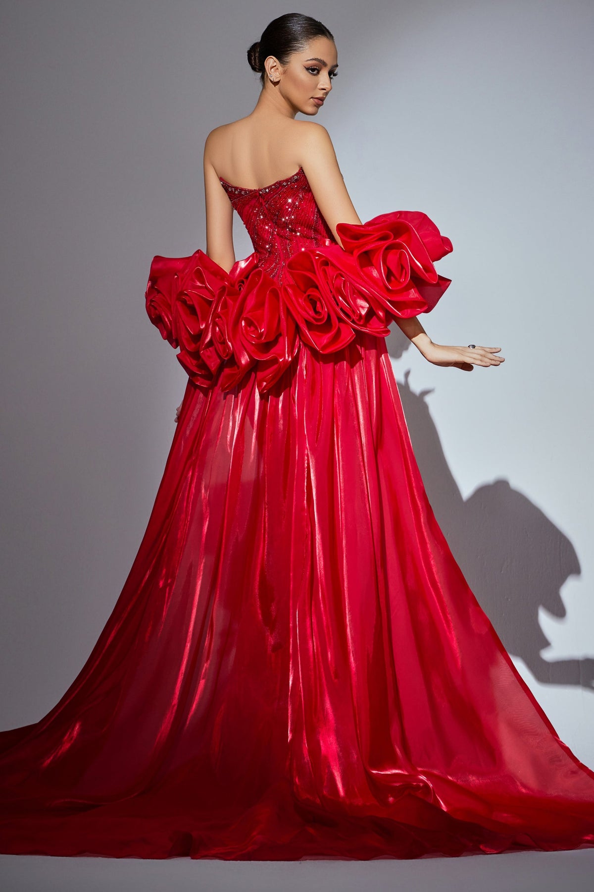 Strapless Curved Neck Floor-Length Chiffon Prom Mermaid Pre Order