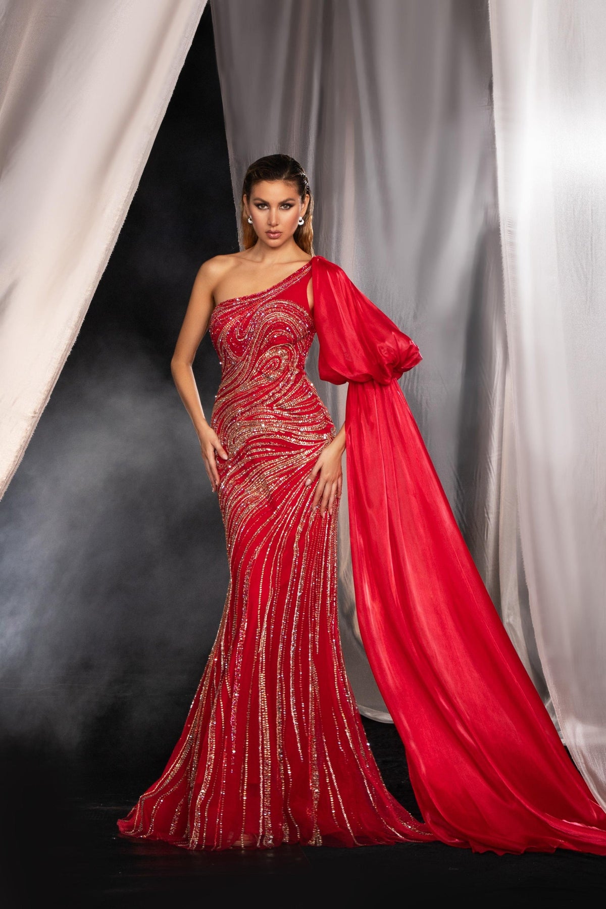 One-Shoulder Floor-Length Sequin Formal Mermaid Pre Order