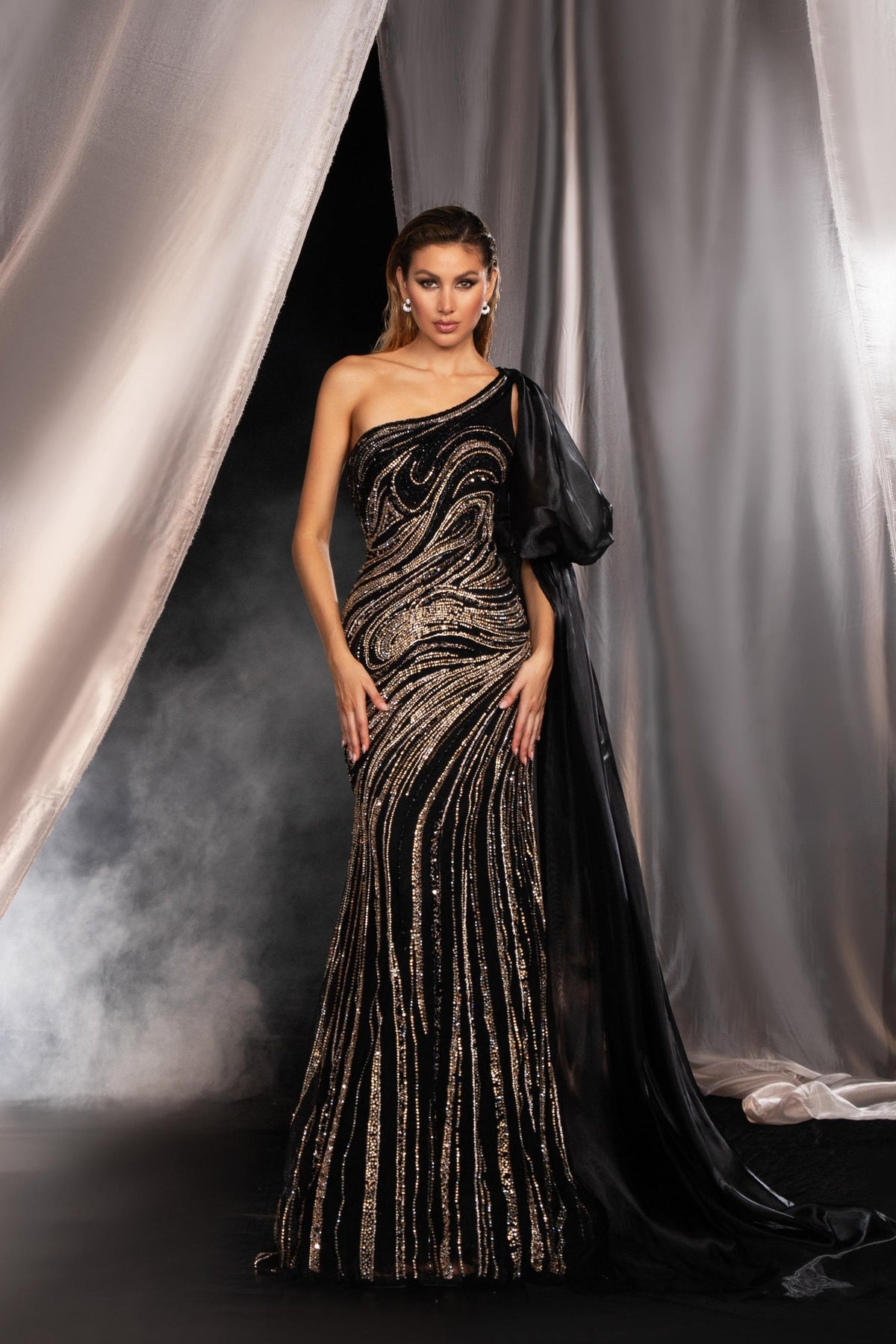 One-Shoulder Floor-Length Sequin Formal Mermaid Pre Order