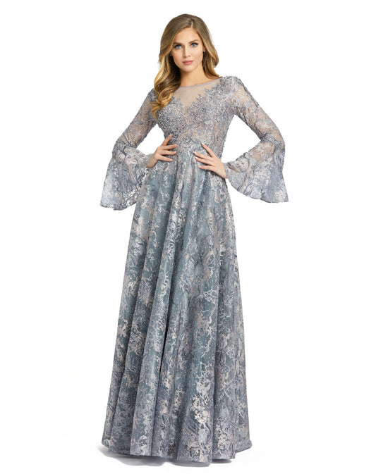 Mother of the Bride Dresses Long Sleeve A Line Mother of the Bride Dress Grey Multi