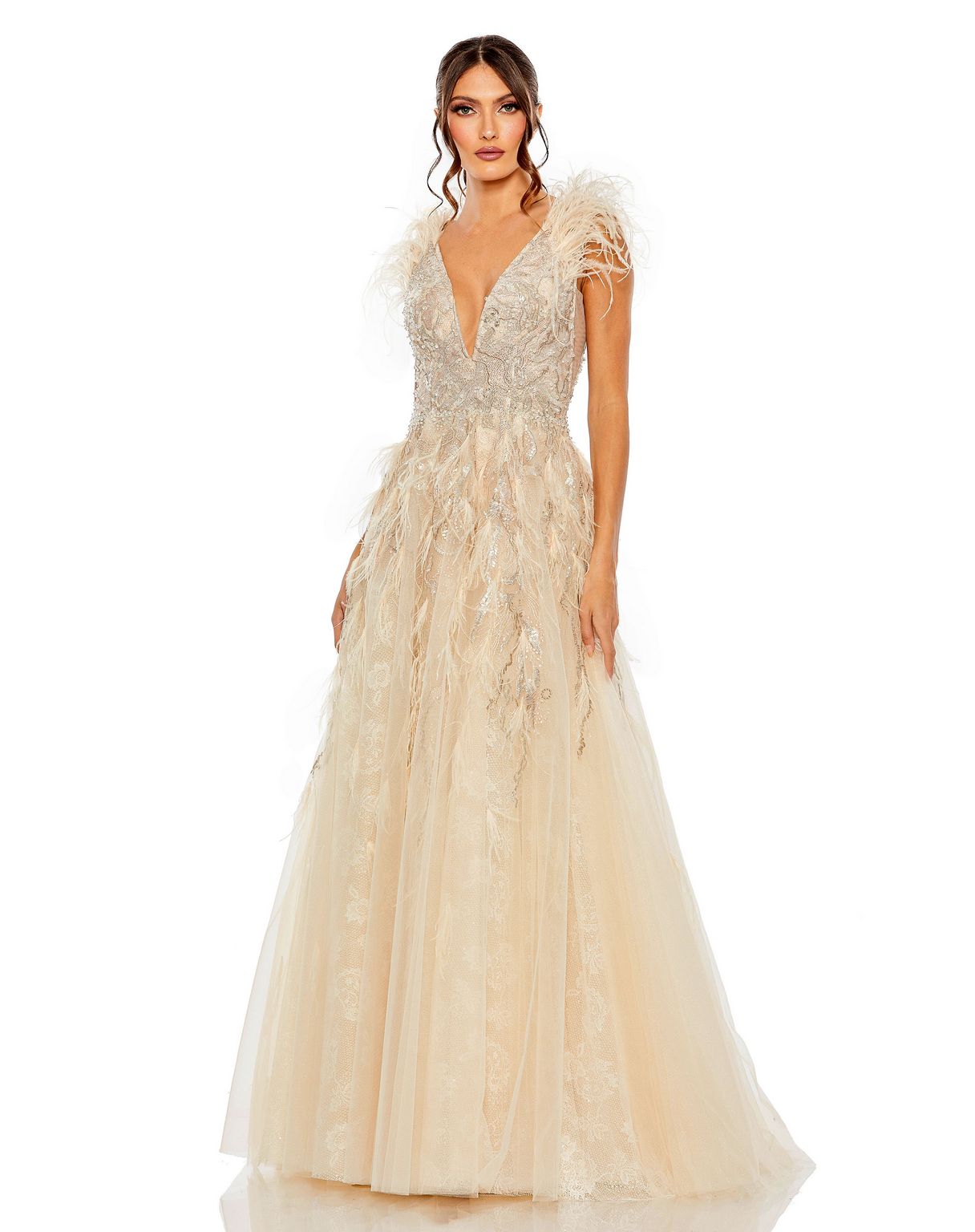 Formal Dresses Long Sleeveless Formal Evening Gown Nude