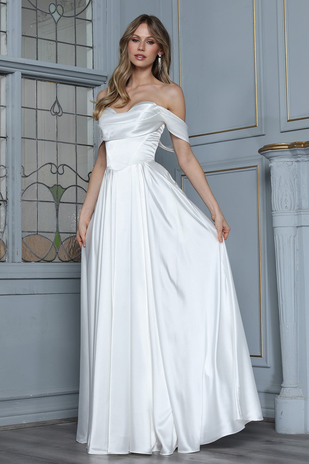 Wedding Dresses Long Bridal A Line Wedding Dress Adora Design 3343 Off White