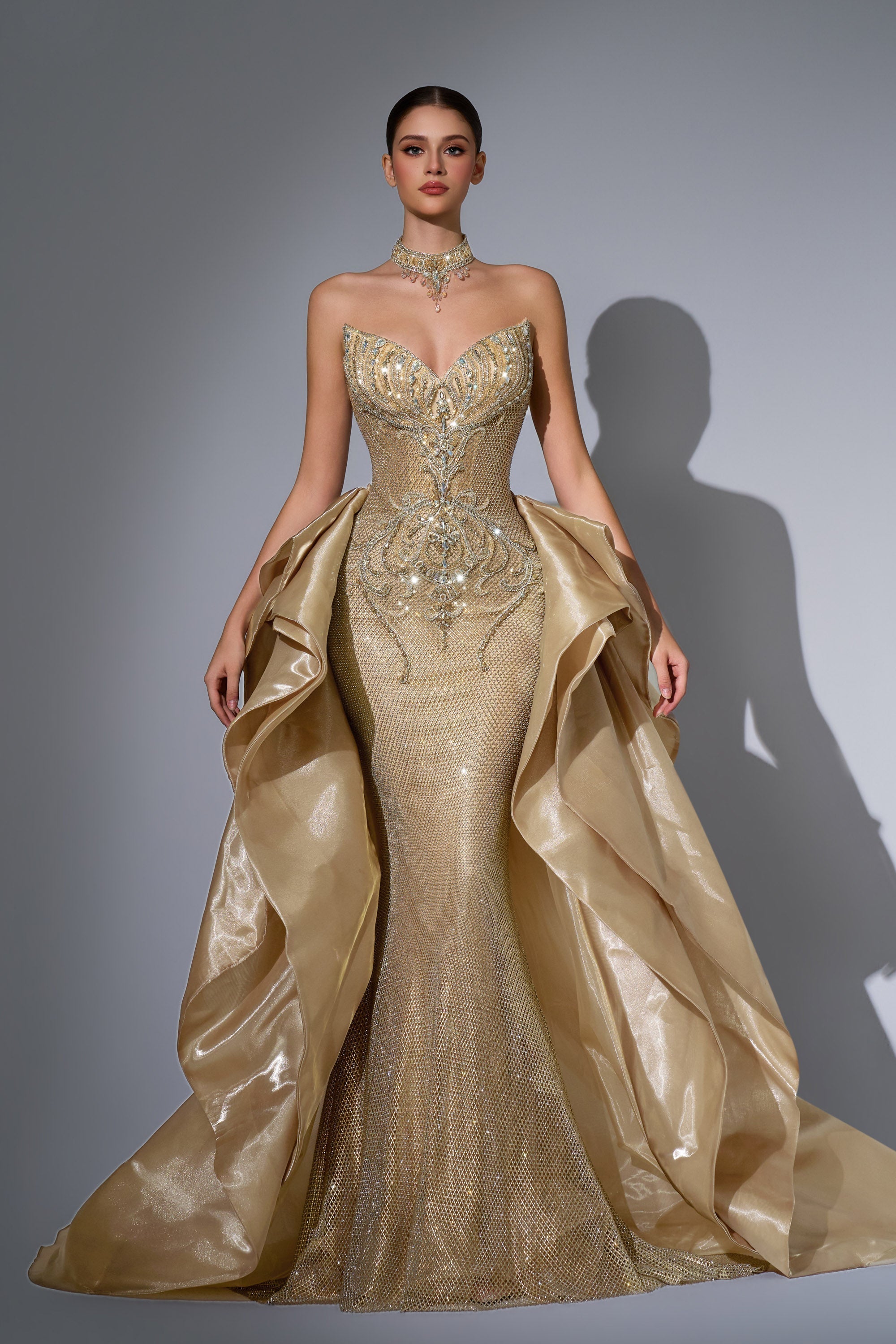 Strapless Curved Neck Floor-Length with Train Sequin Prom Mermaid Luscious Delia LD12102 Pre Order