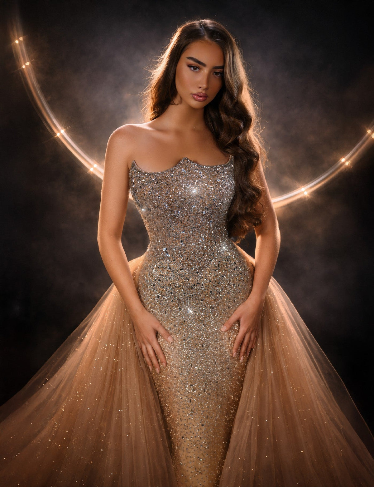 Strapless Curved Neck Floor-Length Sequin Prom Mermaid Pre Order