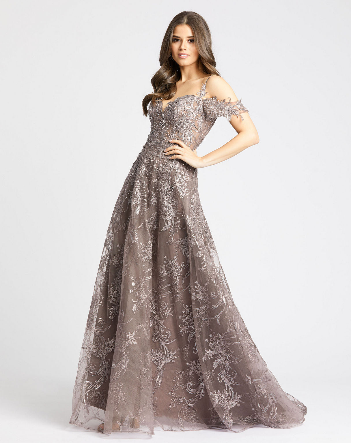Midnight Mac Duggal 20287 Long Beaded A Line Formal Prom Dress for $598