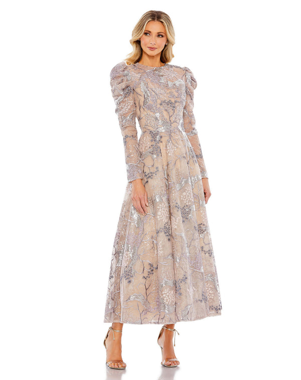 Long Sleeve Mother of the Bride Dress A Line Mac Duggal 20326