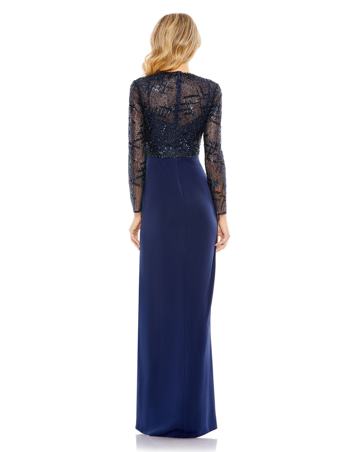 Formal Dresses Long Sleeve Sequin Fitted Formal Prom Dress Midnight
