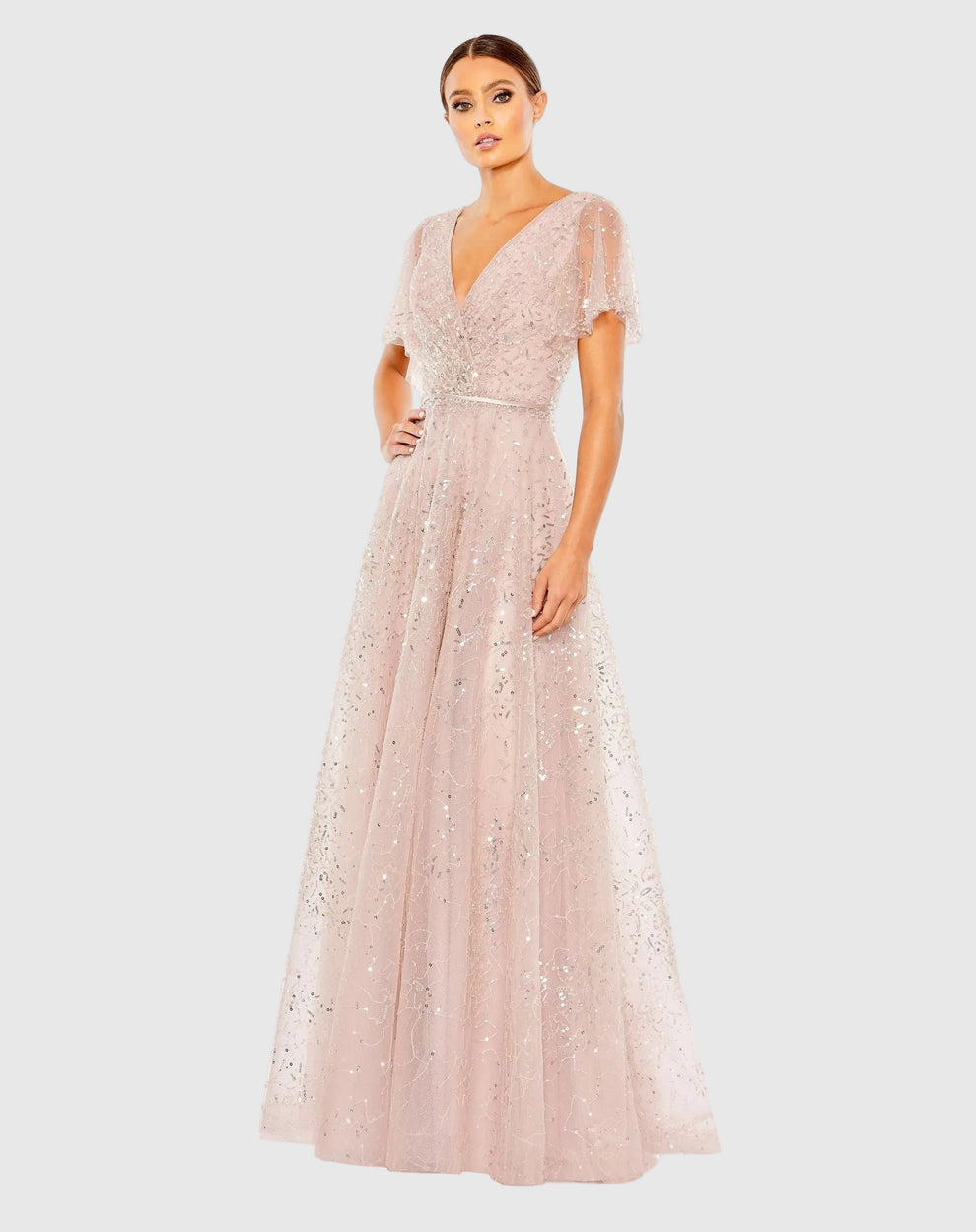 Mother of the Bride Dresses Beaded A Line Long Formal Mother of the Bride Dress Mac Duggal 20363 Vintage Rose
