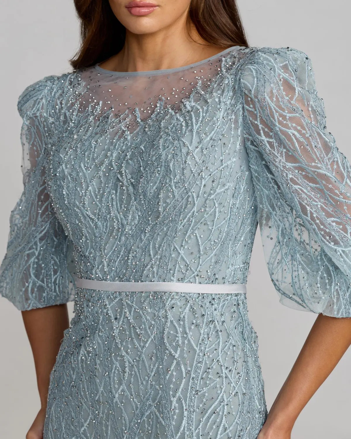 Mother of the Bride Dresses Long Formal Beaded Mother of the Bride Dress Ice Blue