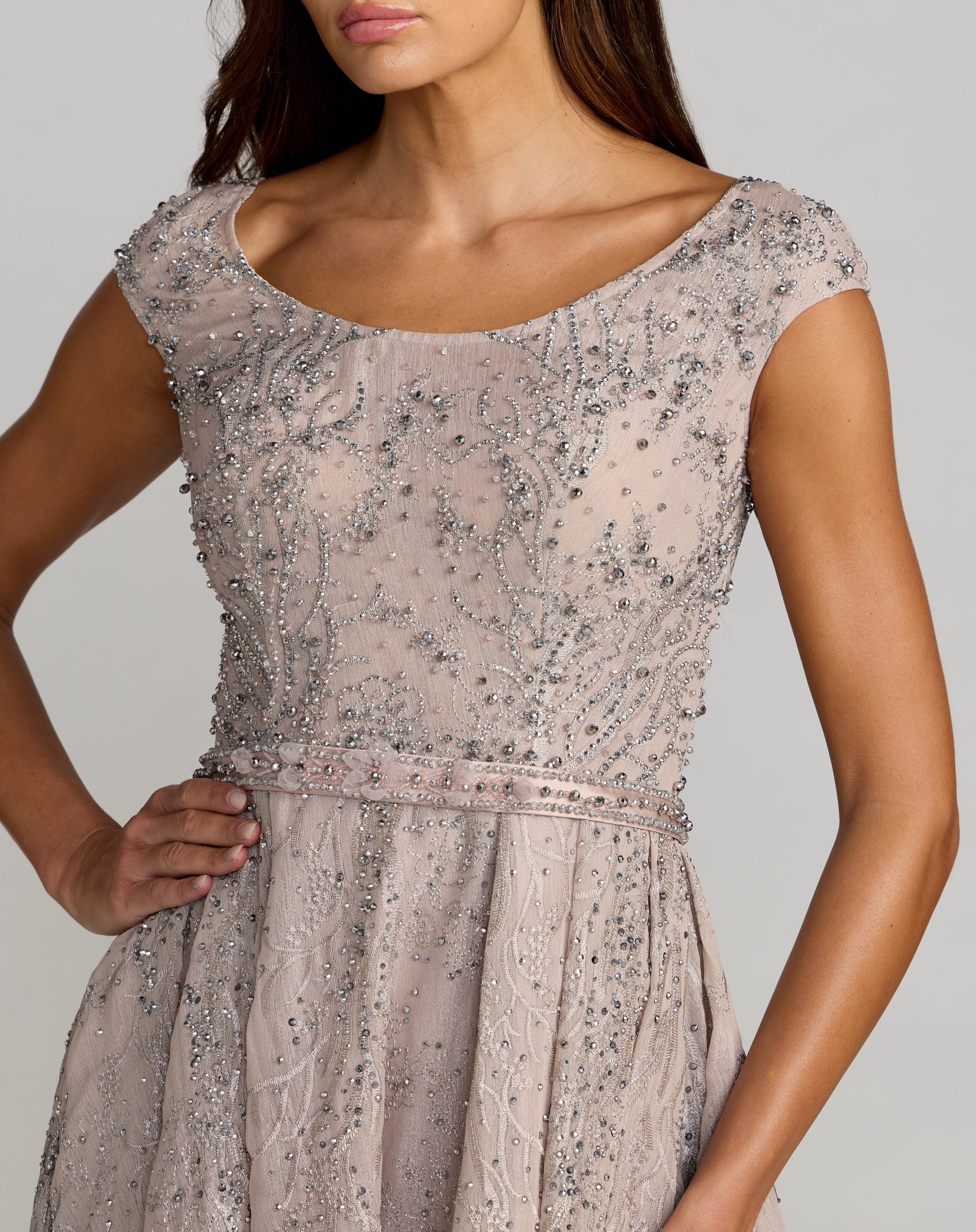 Scoop Floor-Length Lace Evening A-Line Mac Duggal 20374
